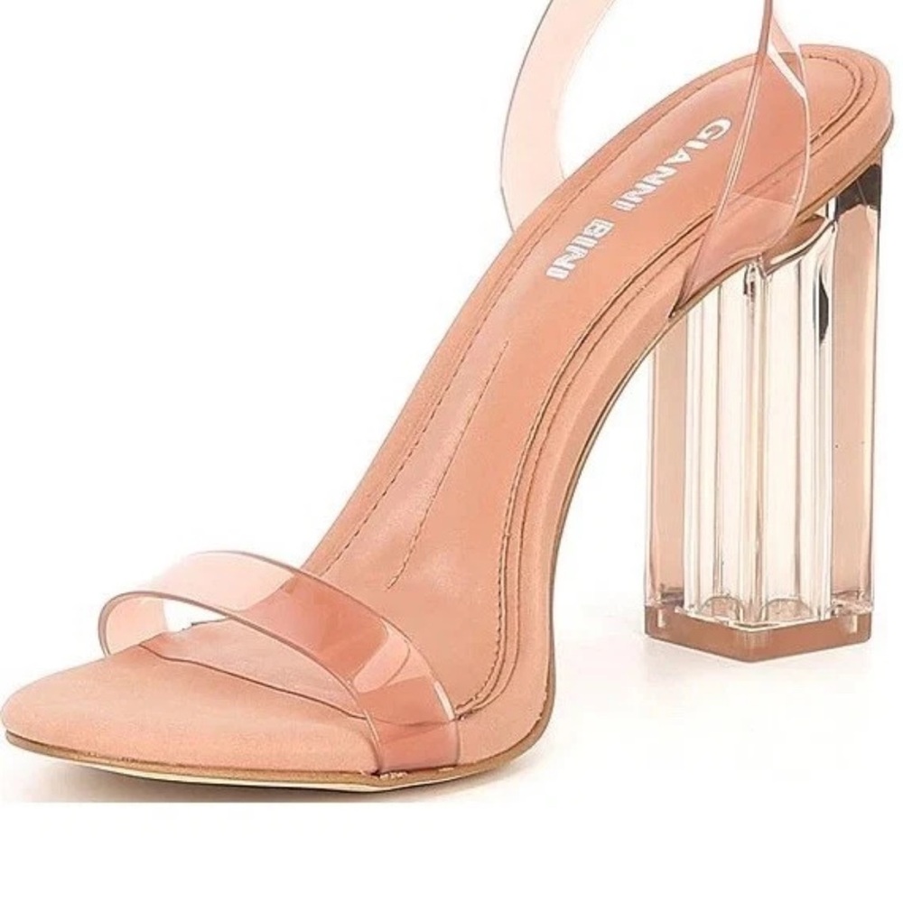 Gianni Bini Blush and Clear Heels